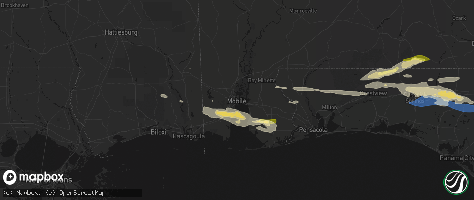 Hail map in Mobile, AL on May 7, 2026
