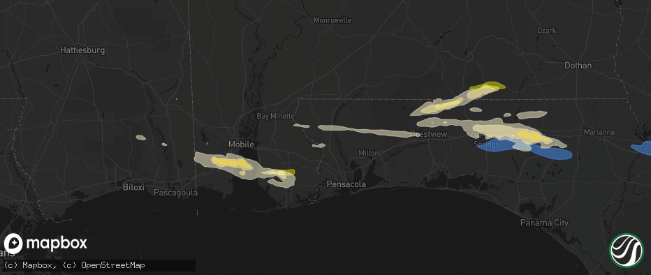 Hail map in Molino, FL on May 7, 2026