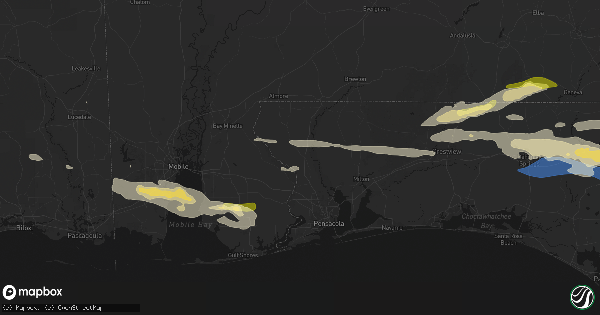 Hail map in Molino, FL on May 7, 2026