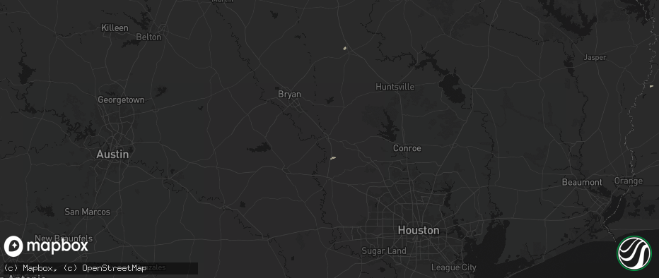 Hail map in Navasota, TX on May 7, 2026