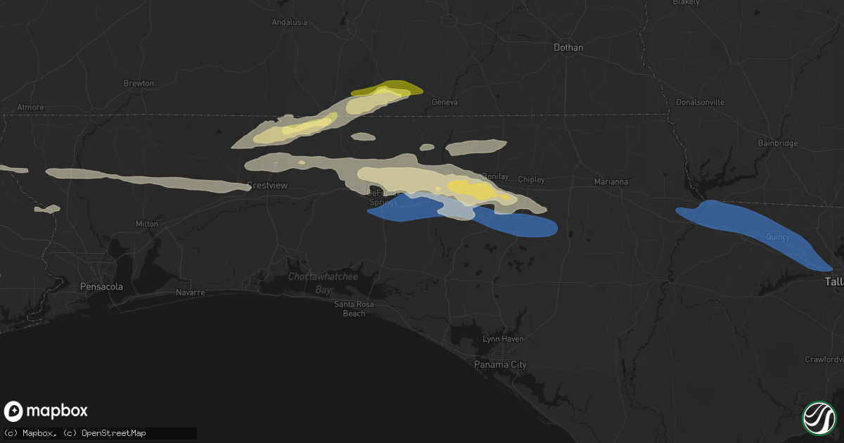 Hail map in Ponce De Leon, FL on May 7, 2026