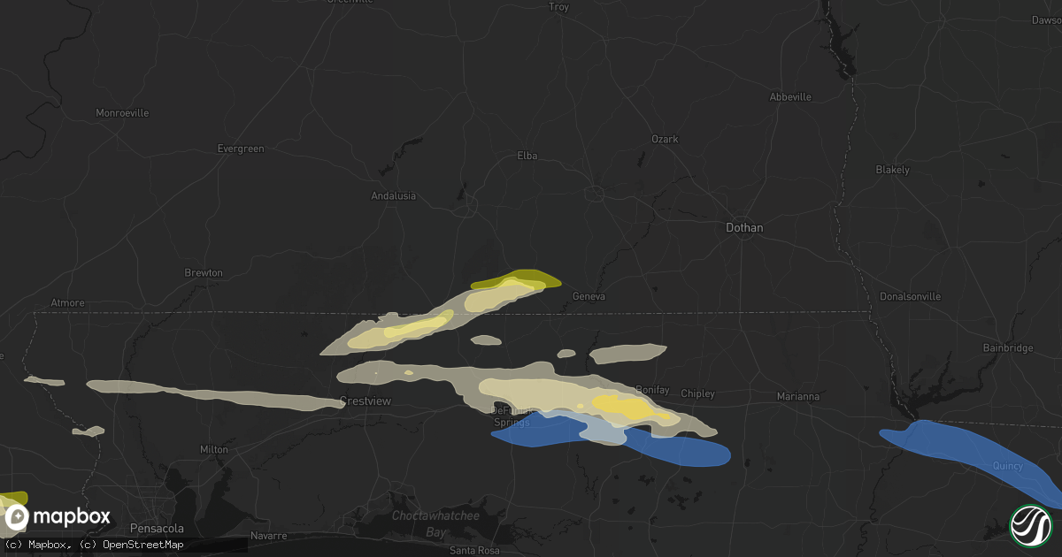 Hail map in Samson, AL on May 7, 2026