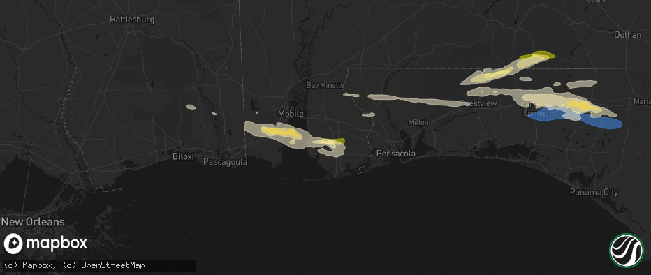 Hail map in Silverhill, AL on May 7, 2026