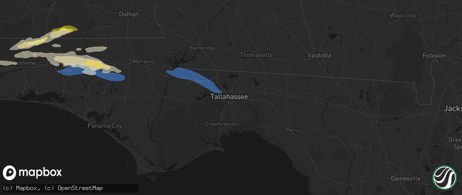 Hail map in Tallahassee, FL on May 7, 2026