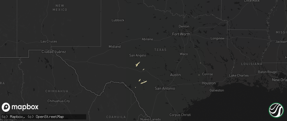 Hail map in Texas on May 7, 2026