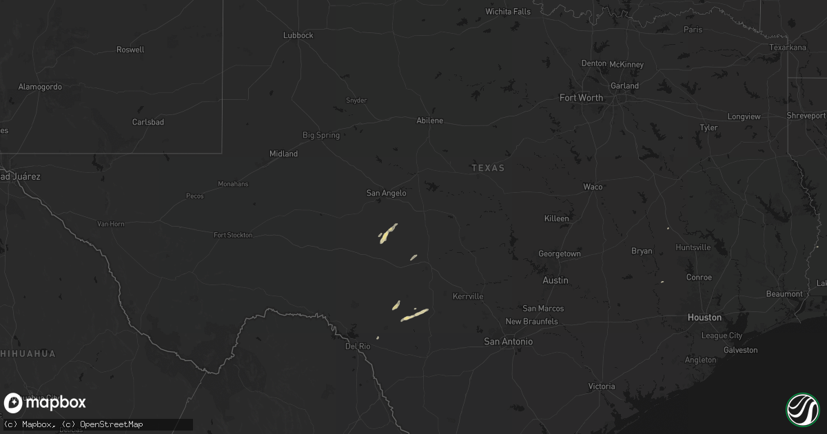 Hail map in Texas on May 7, 2026