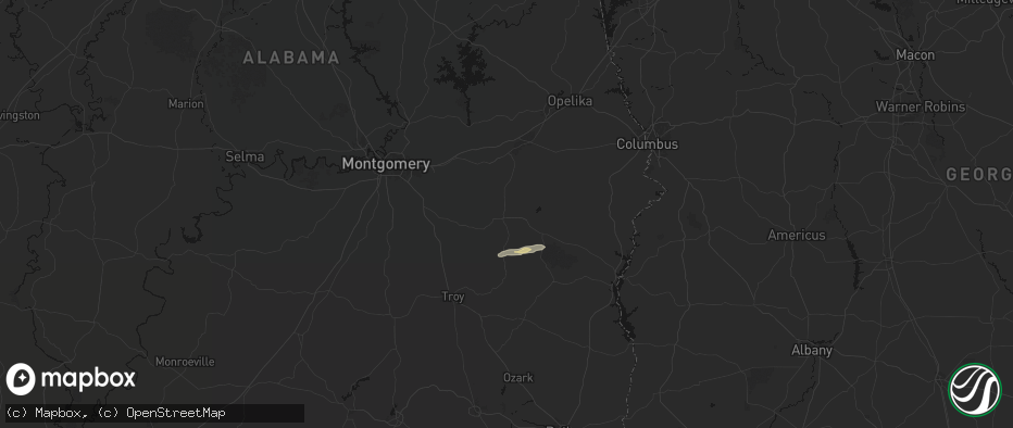 Hail map in Union Springs, AL on May 7, 2026