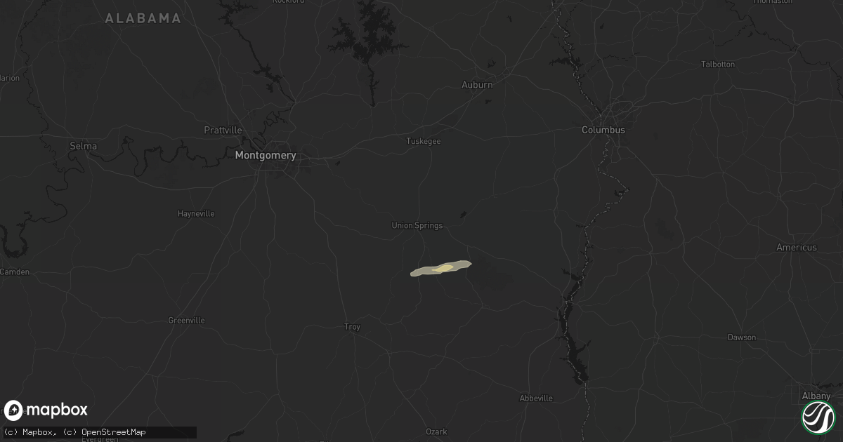 Hail map in Union Springs, AL on May 7, 2026