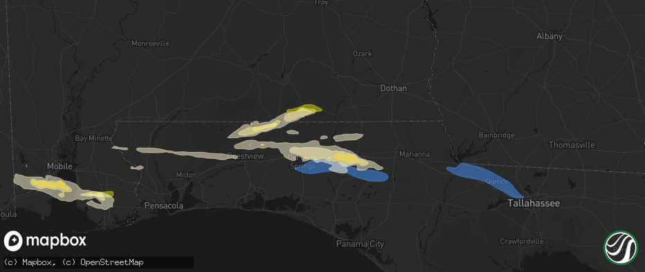 Hail map in Westville, FL on May 7, 2026