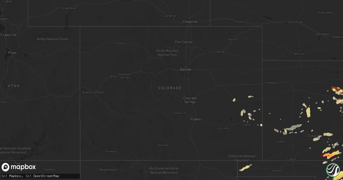 Hail map in Colorado on May 8, 2013