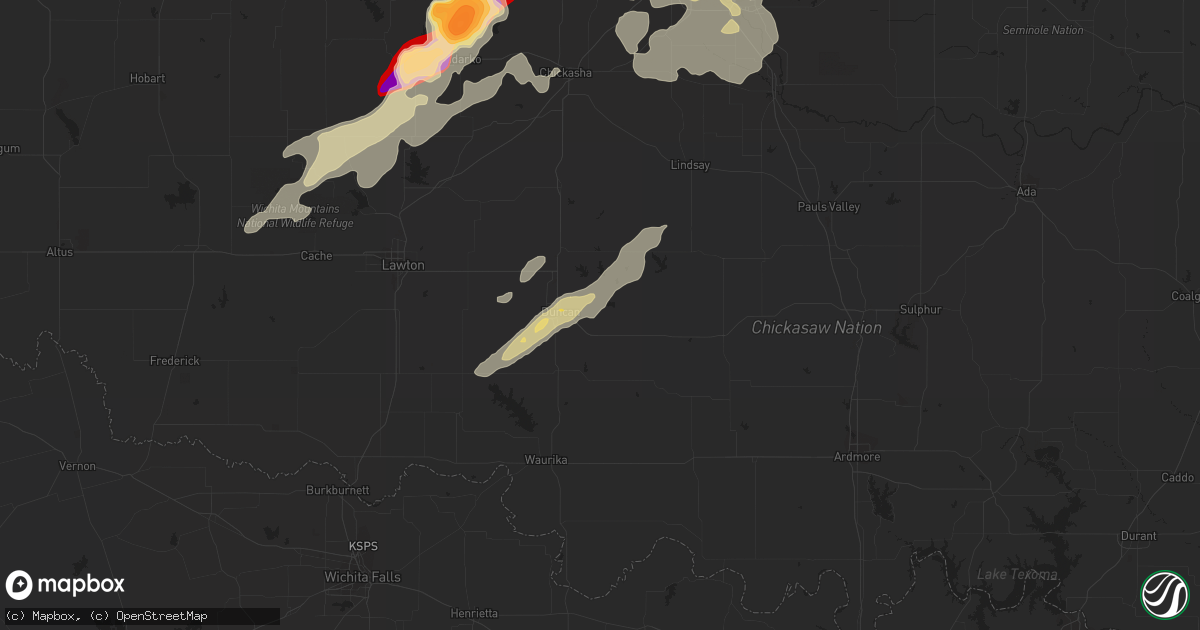 Hail map in Duncan, OK on May 8, 2013