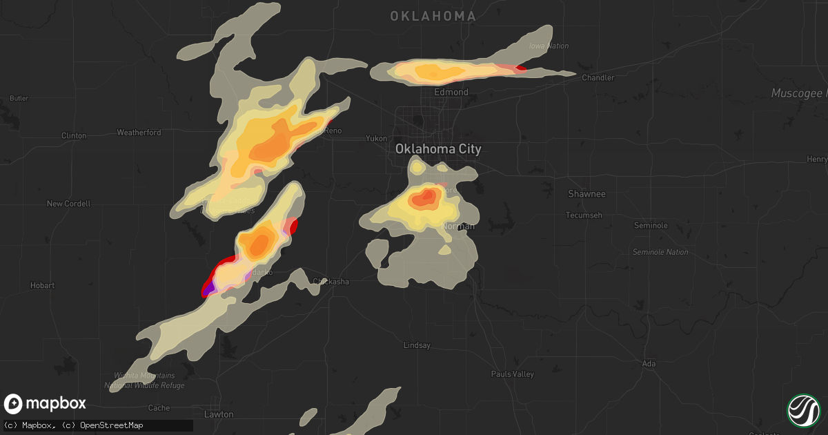Hail map in Newcastle, OK on May 8, 2013