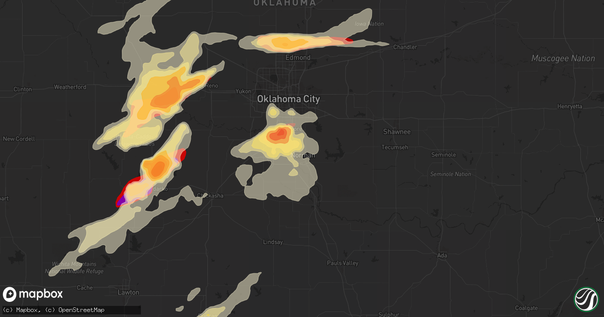 Hail map in Norman, OK on May 8, 2013