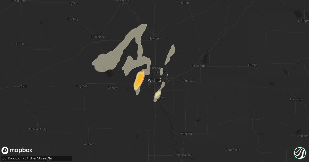 Hail map in Wichita, KS on May 8, 2013