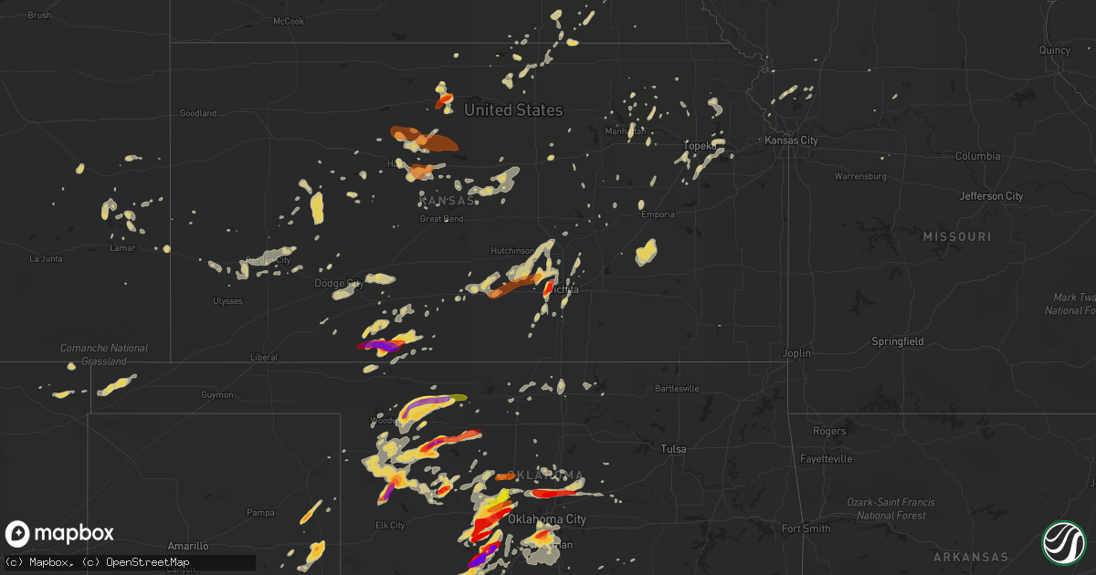 Hail map on May 8, 2013