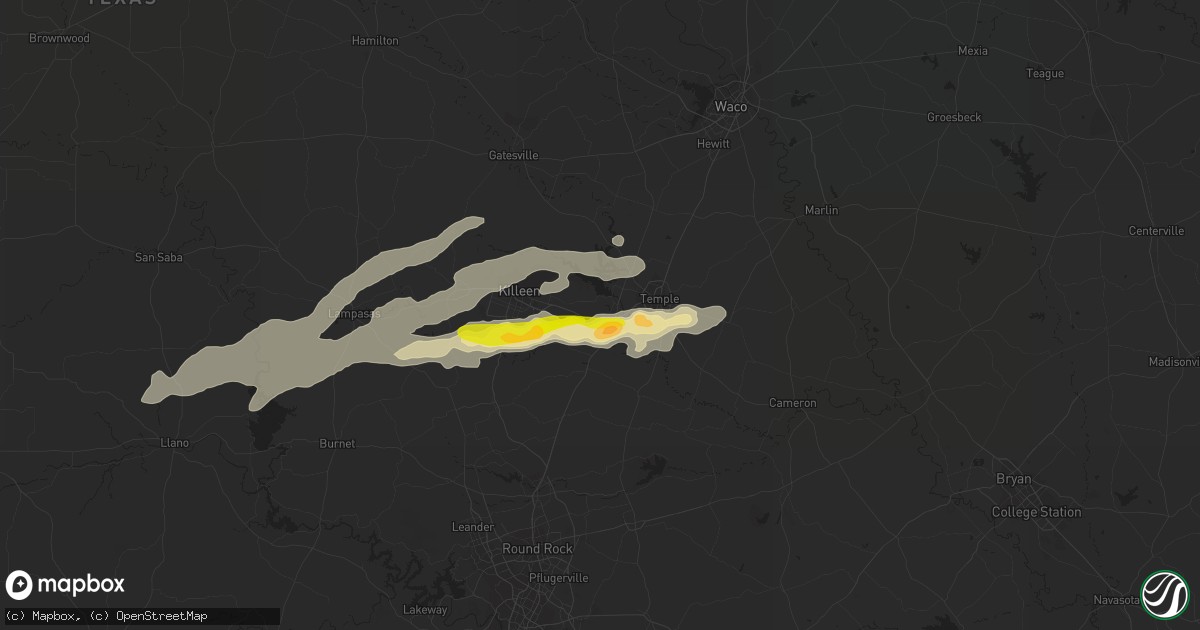Hail map in Belton, TX on May 8, 2014