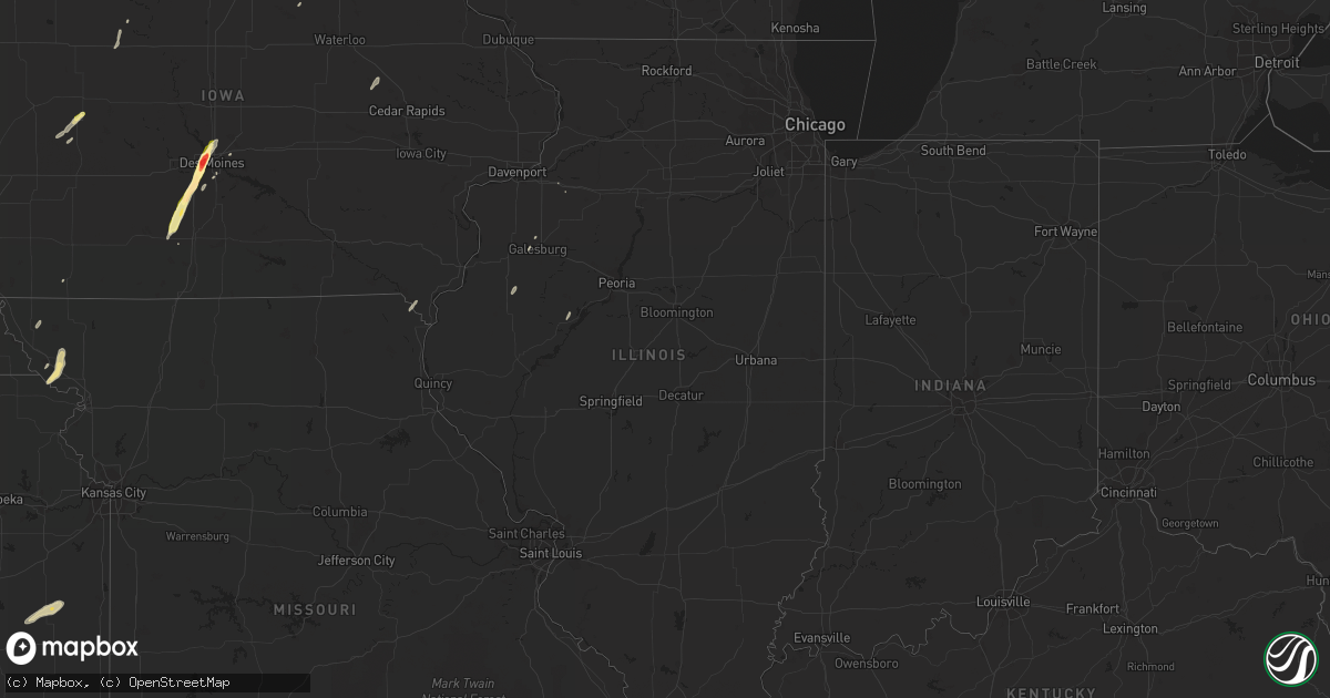 Hail map in Illinois on May 8, 2014