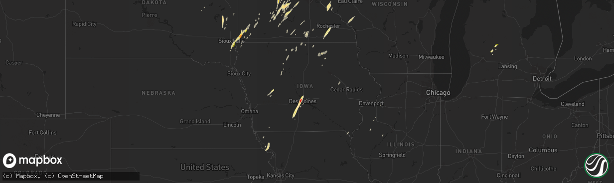 Hail map in Iowa on May 8, 2014