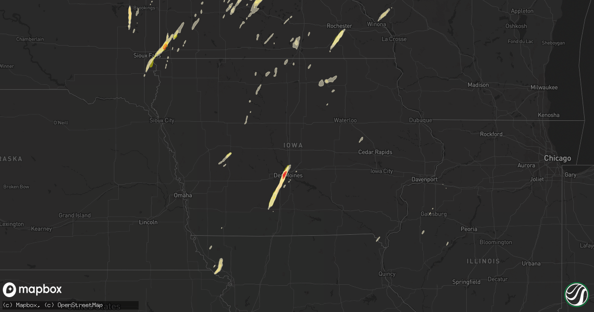 Hail map in Iowa on May 8, 2014