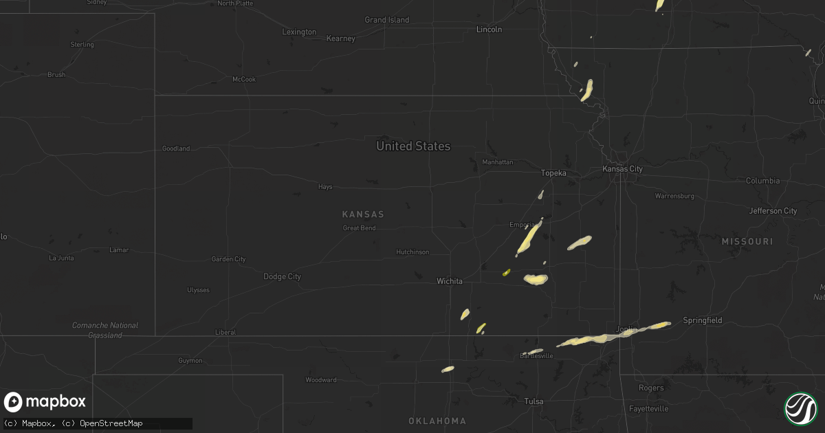 Hail map in Kansas on May 8, 2014