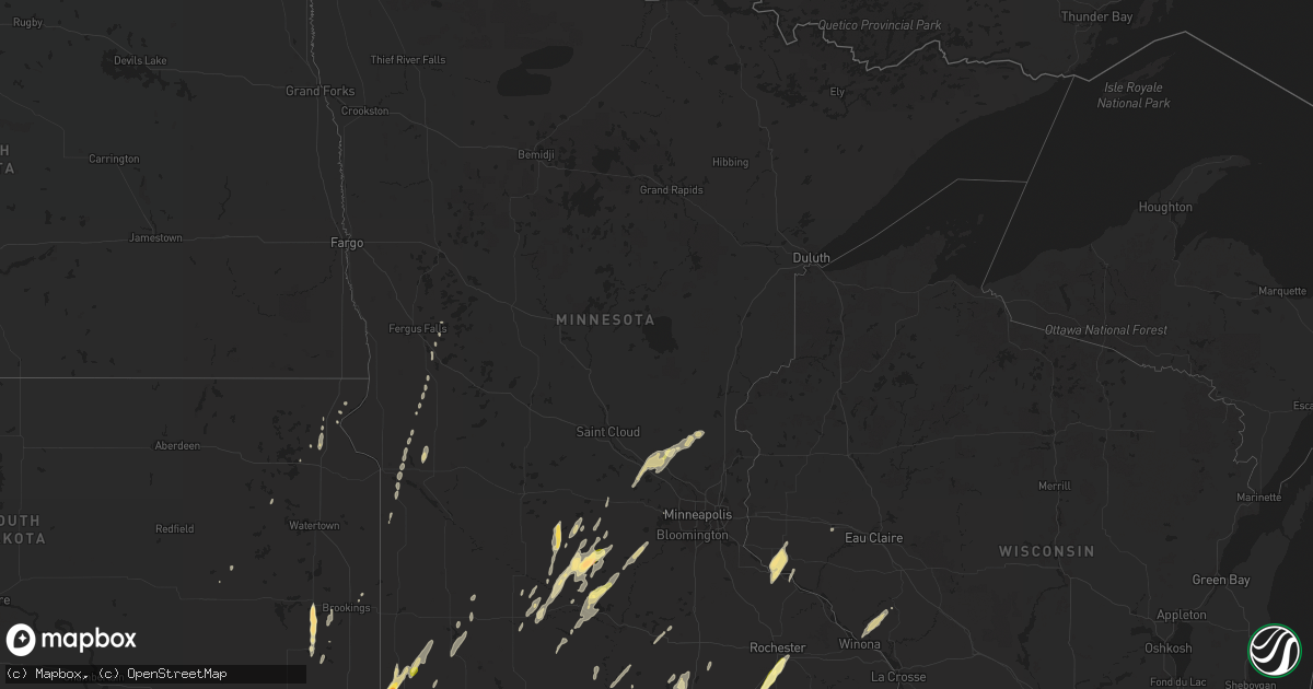 Hail map in Minnesota on May 8, 2014