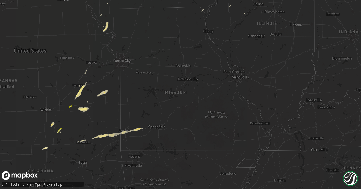 Hail map in Missouri on May 8, 2014