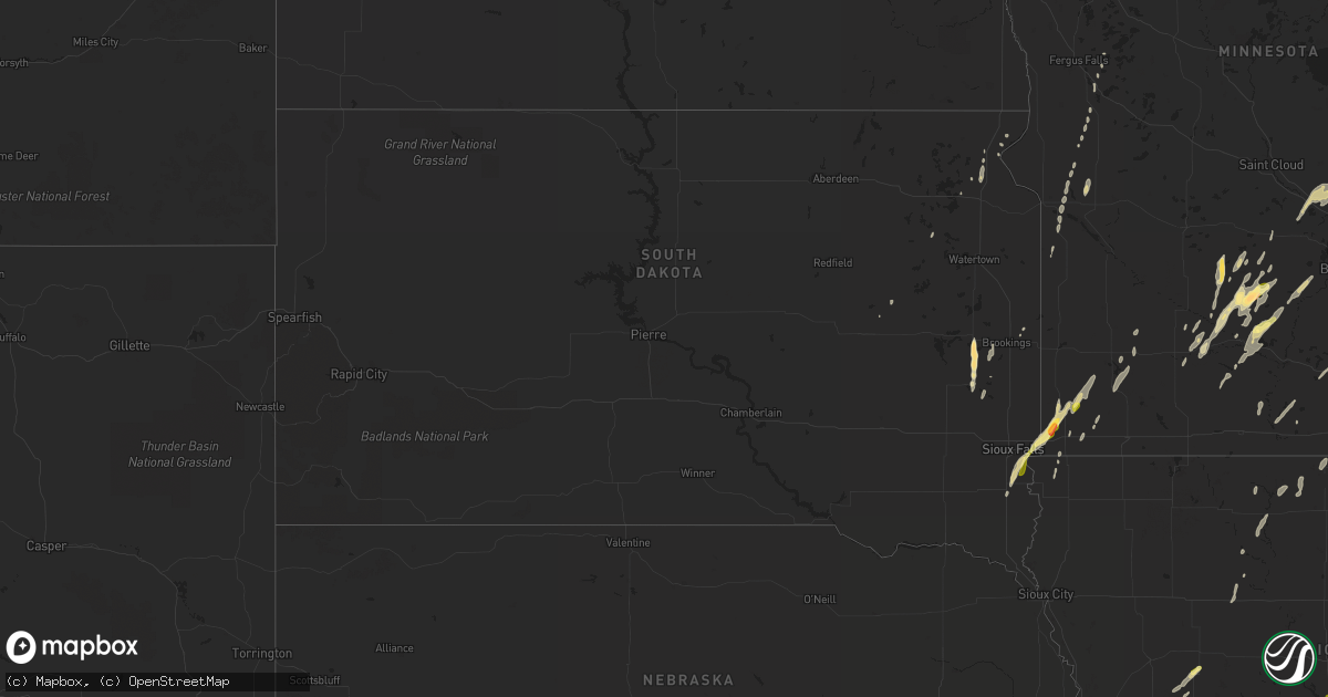 Hail map in South Dakota on May 8, 2014