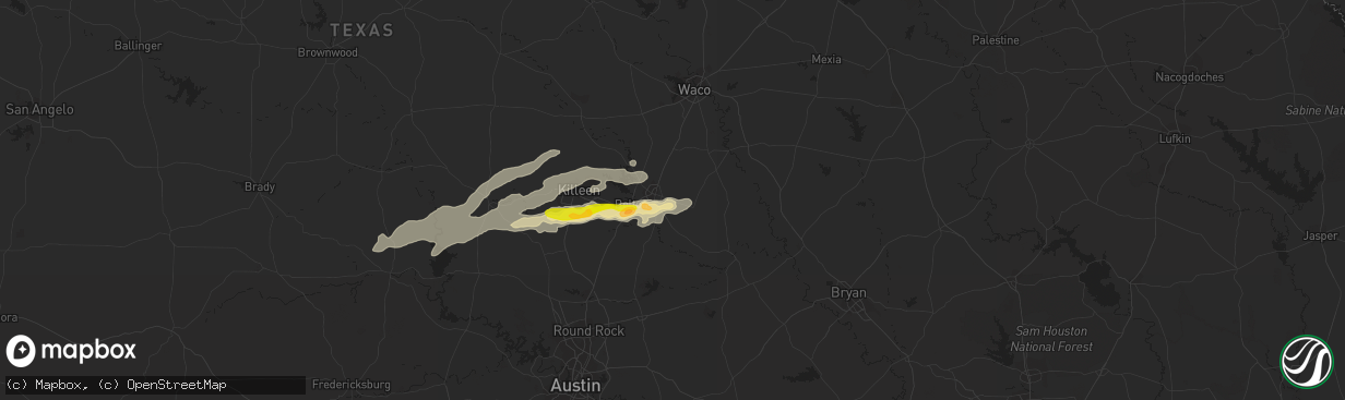 Hail map in Temple, TX on May 8, 2014