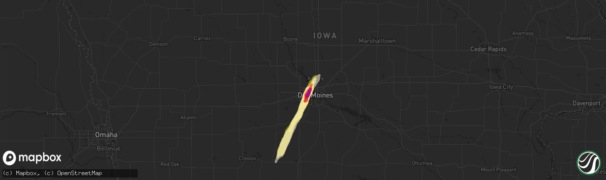 Hail map in Urbandale, IA on May 8, 2014