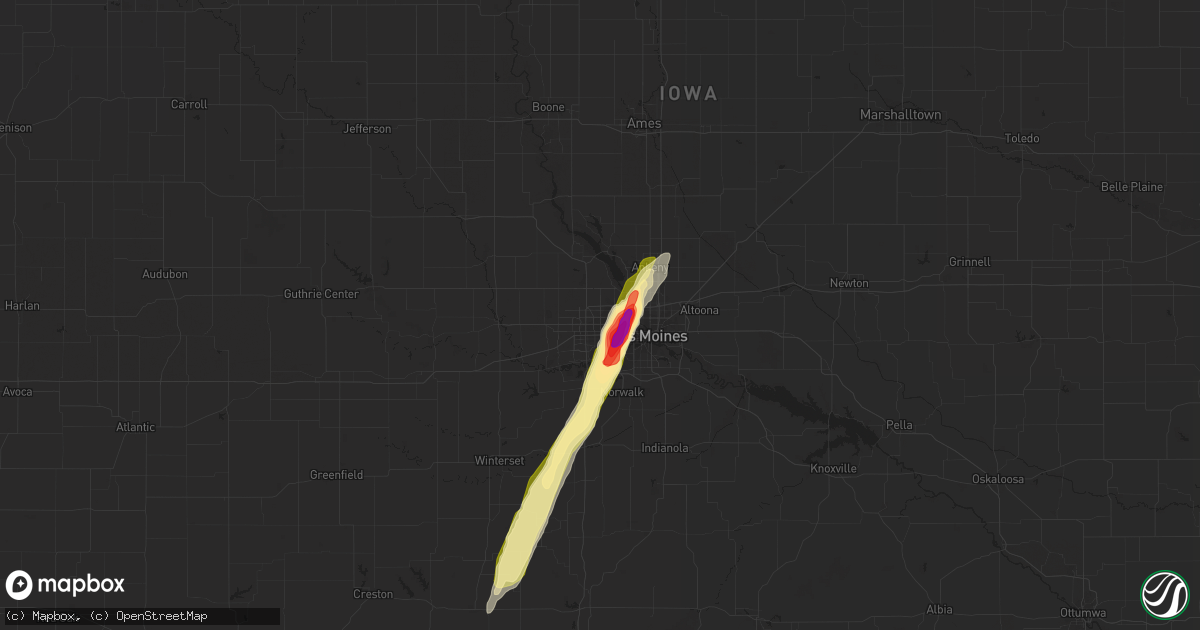 Hail map in Urbandale, IA on May 8, 2014