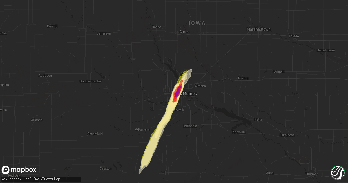 Hail map in Windsor Heights, IA on May 8, 2014