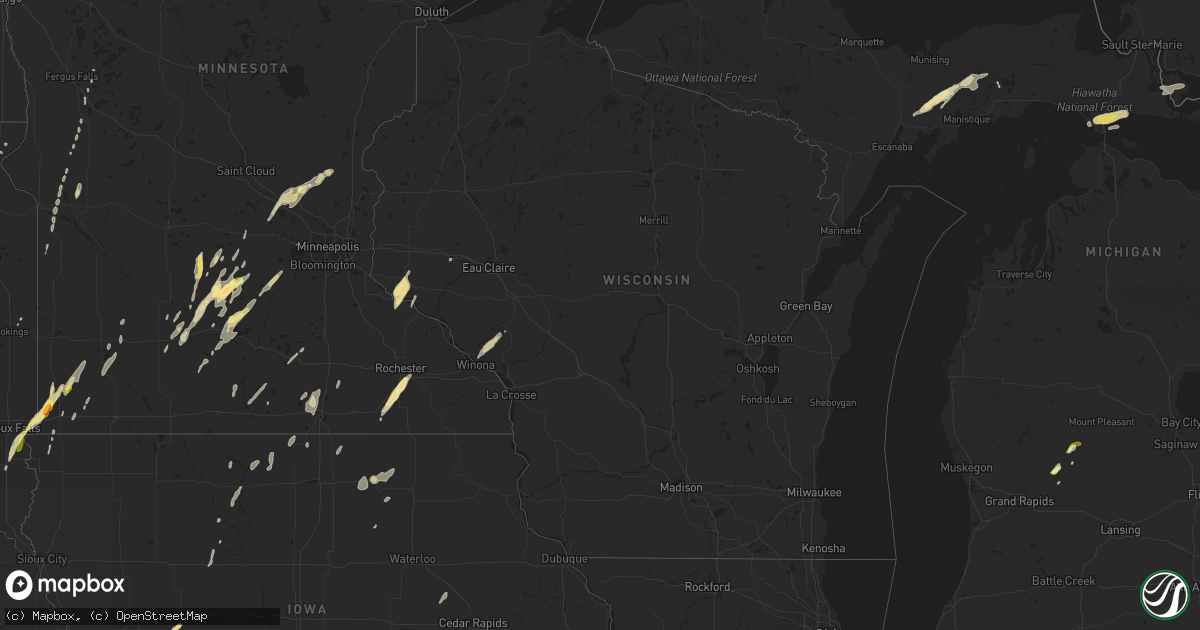 Hail map in Wisconsin on May 8, 2014