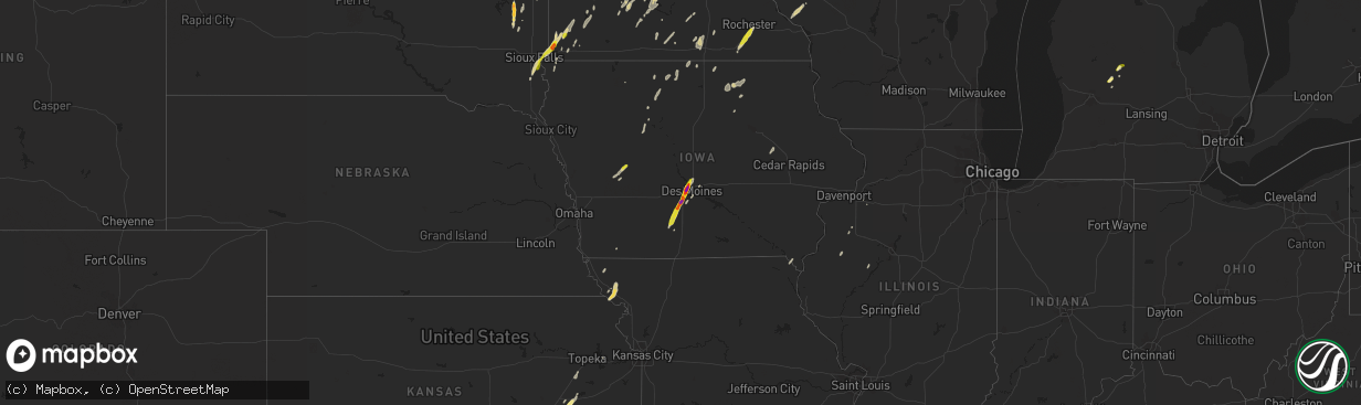 Hail map on May 8, 2014