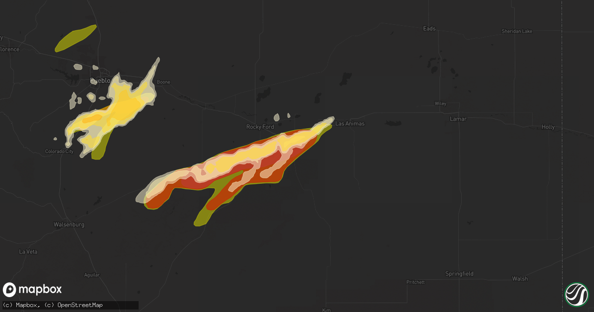 Hail map in La Junta, CO on May 8, 2015