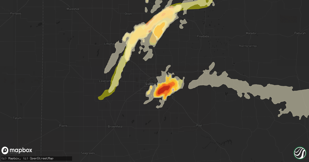 Hail map in Lubbock, TX on May 8, 2015