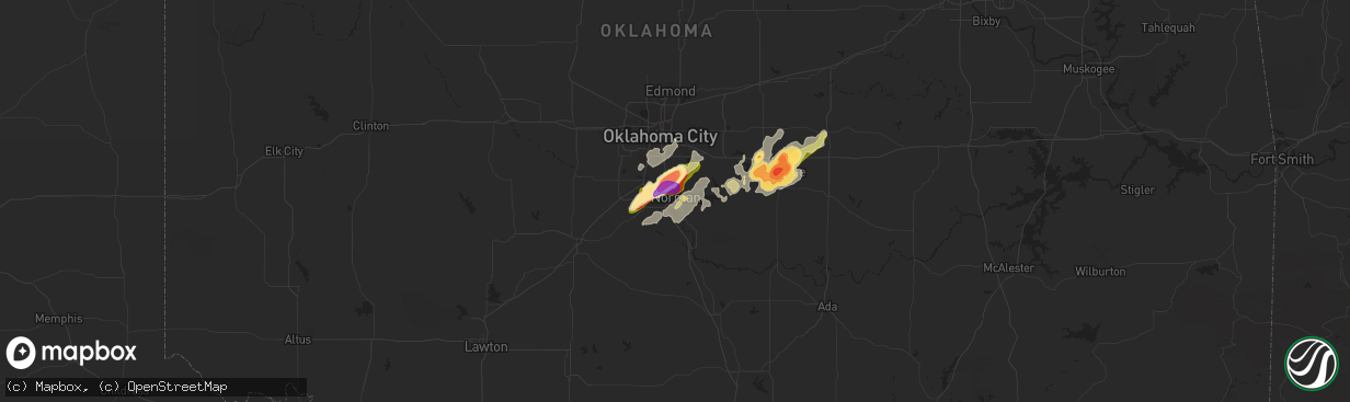 Hail map in Norman, OK on May 8, 2015