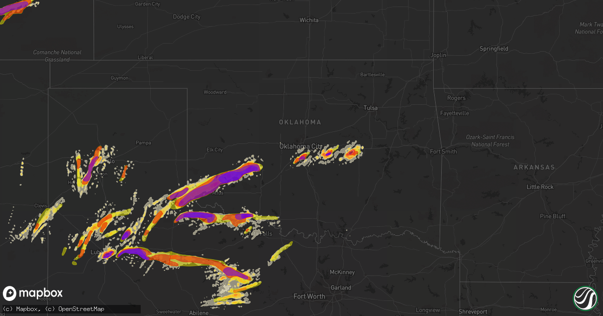 Hail map on May 8, 2015
