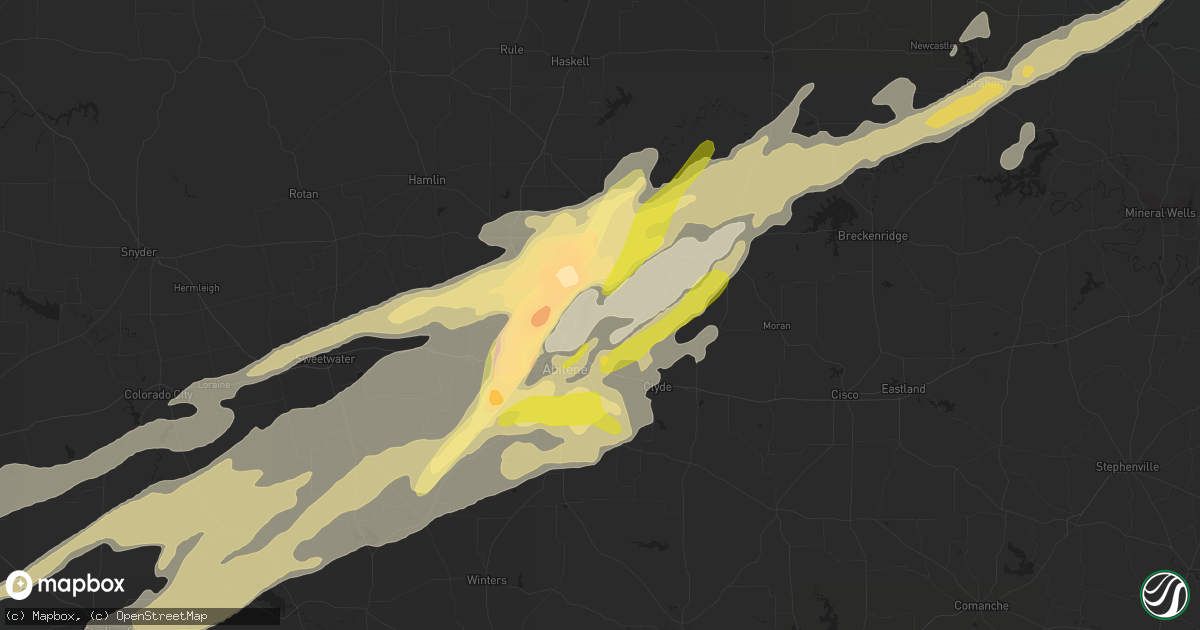 Hail map in Abilene, TX on May 8, 2016