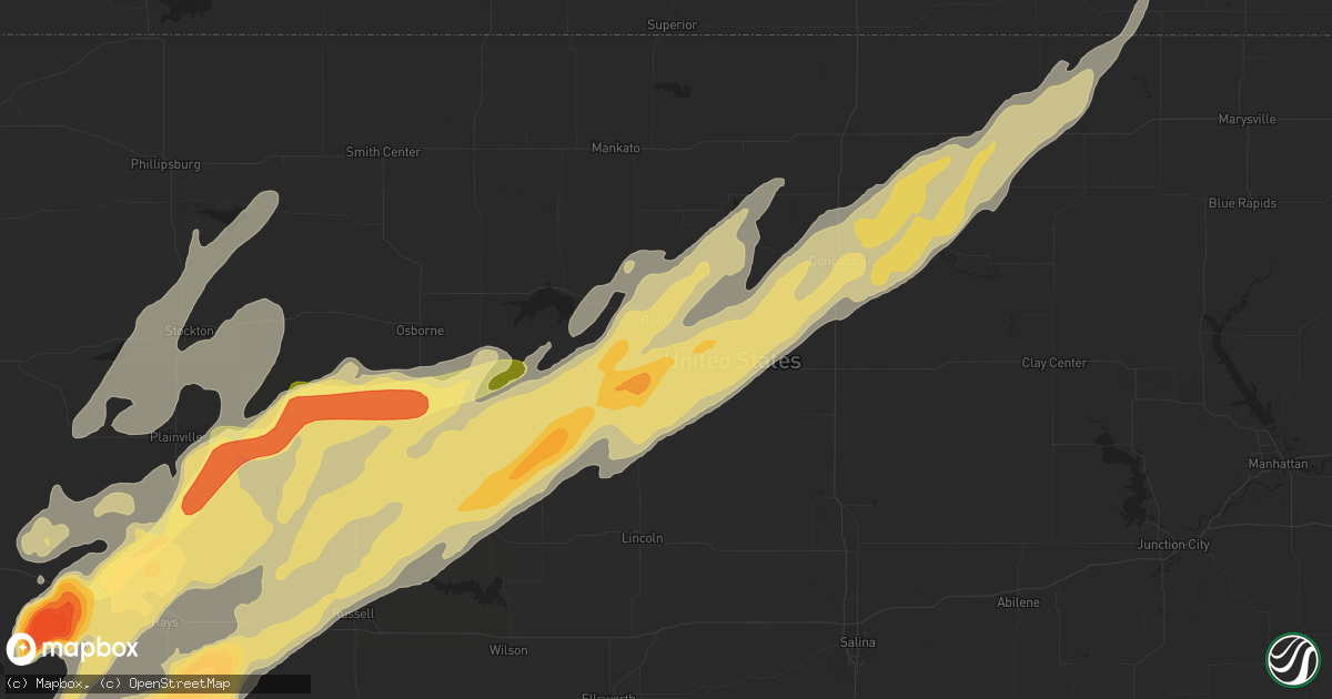 Hail map in Beloit, KS on May 8, 2016