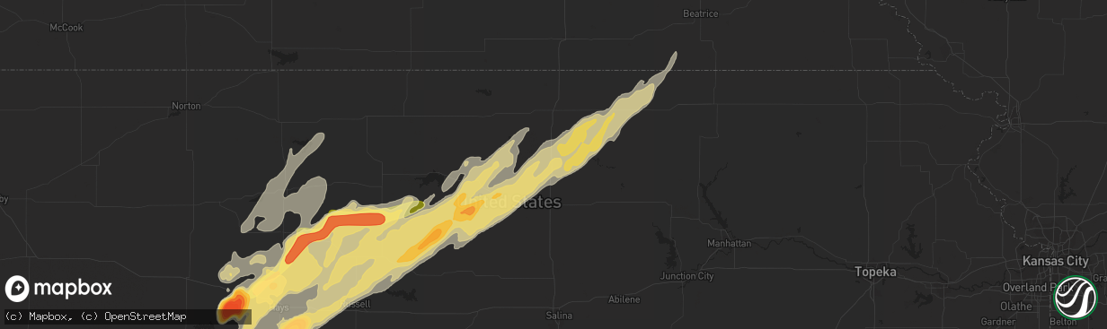 Hail map in Concordia, KS on May 8, 2016