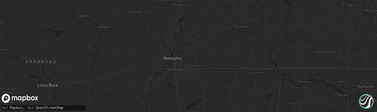 Hail map in Cordova, TN on May 8, 2016