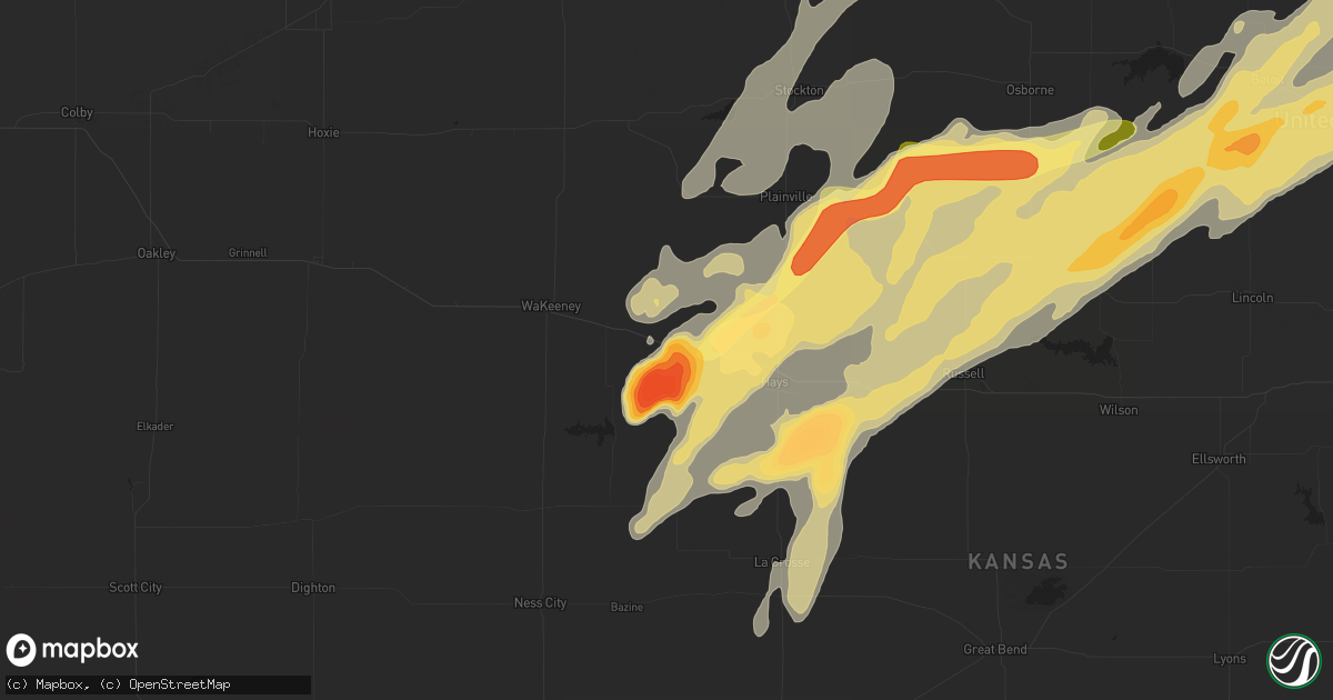Hail map in Ellis, KS on May 8, 2016