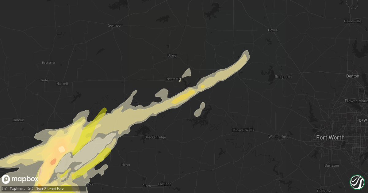 Hail map in Graham, TX on May 8, 2016