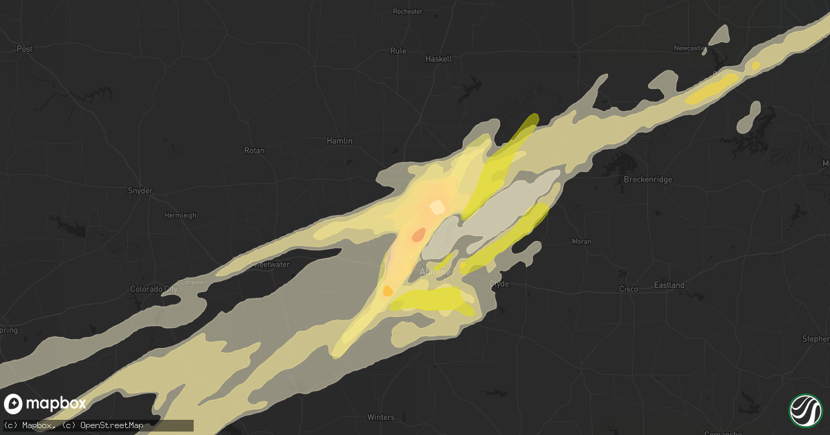 Hail map in Hawley, TX on May 8, 2016