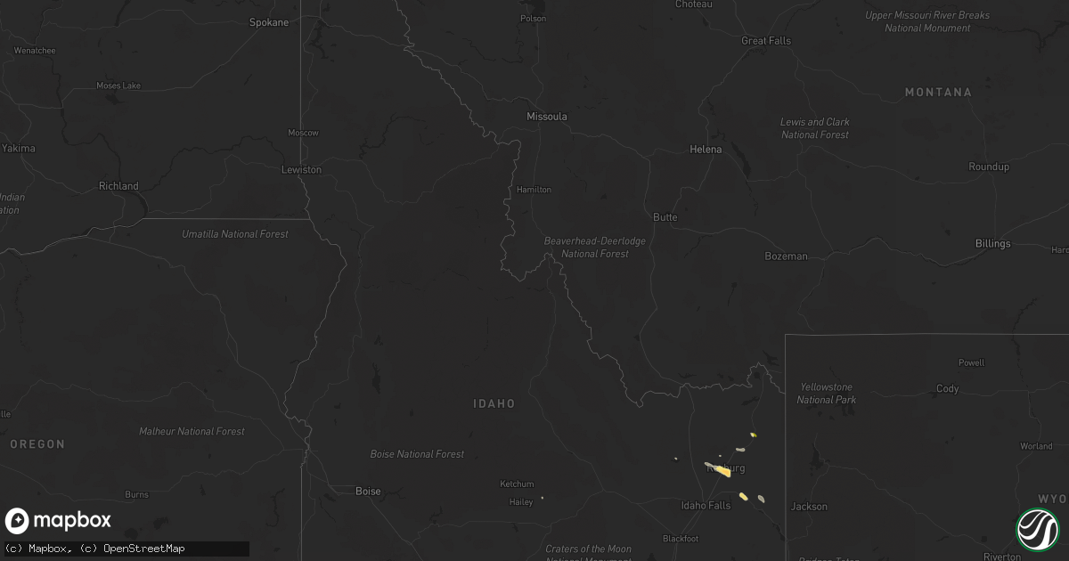 Hail map in Idaho on May 8, 2016