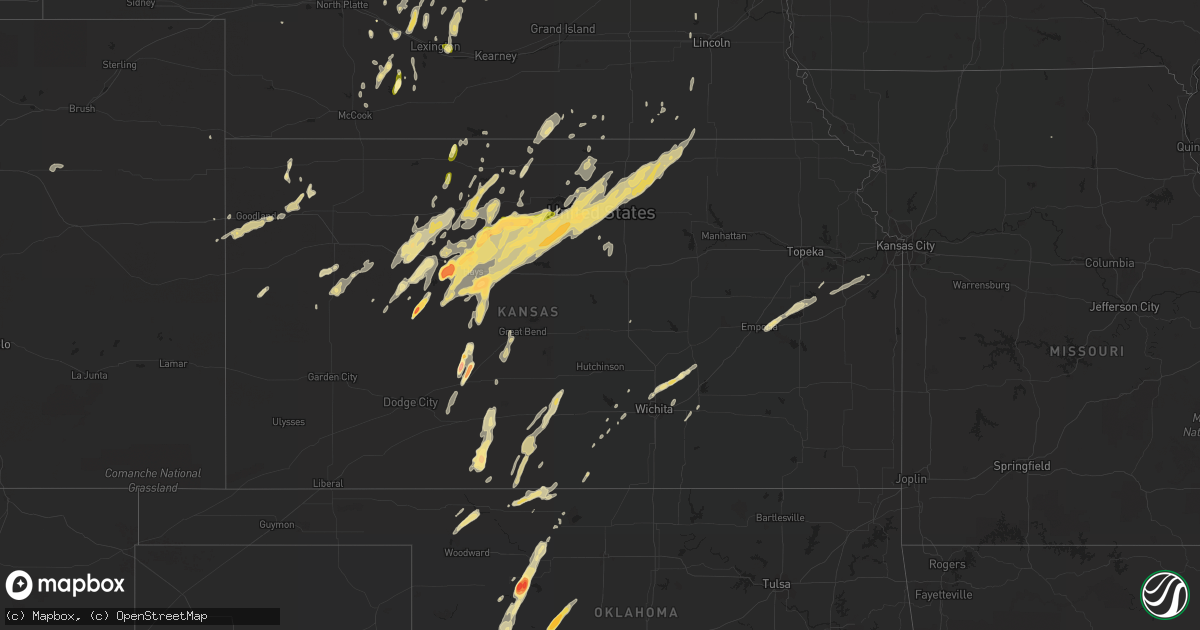 Hail map in Kansas on May 8, 2016