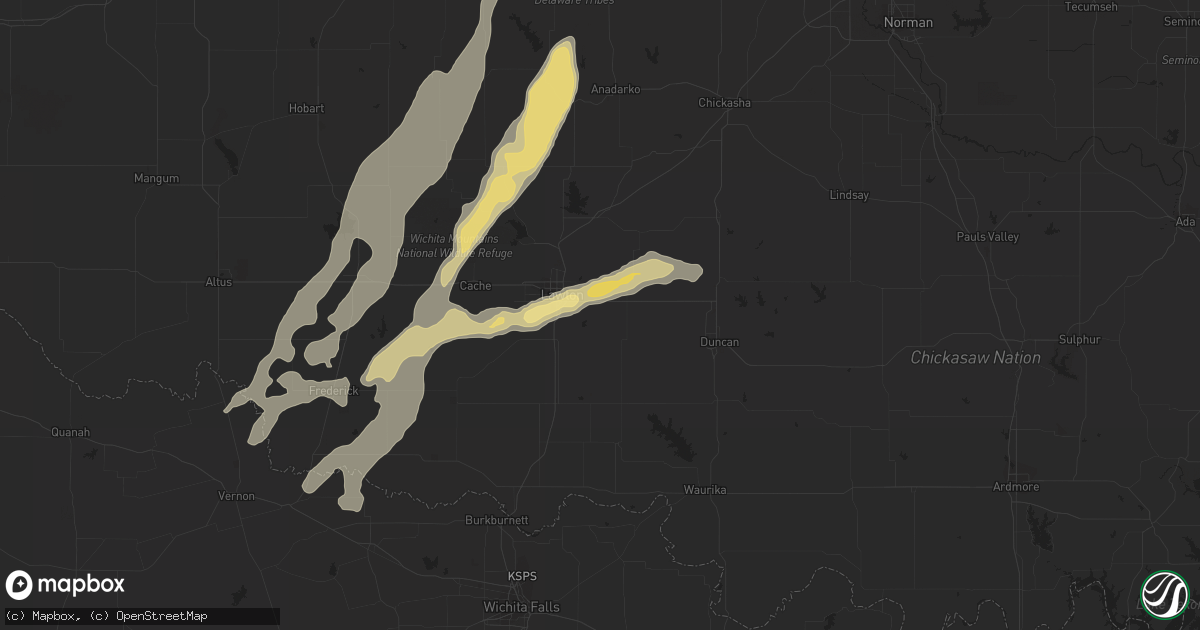 Hail map in Lawton, OK on May 8, 2016