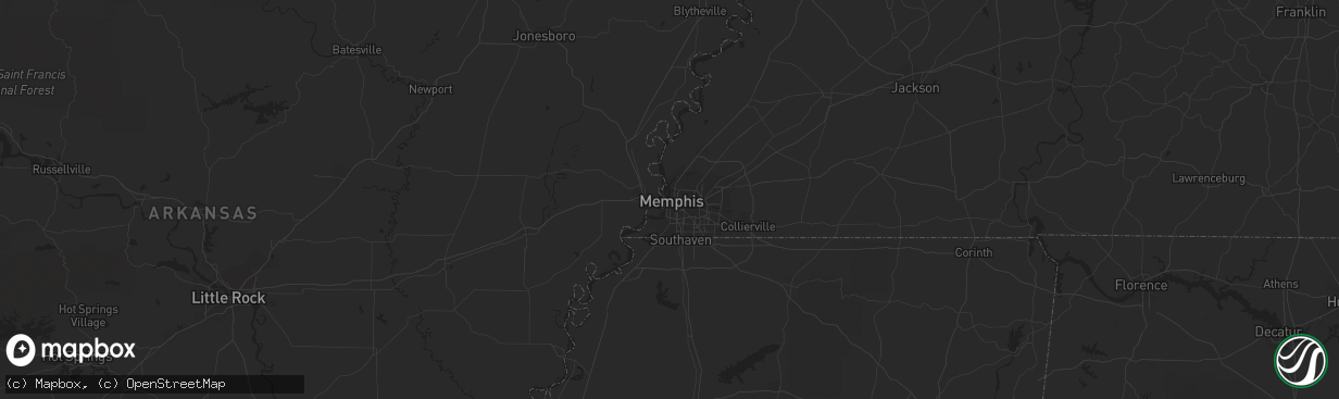 Hail map in Memphis, TN on May 8, 2016