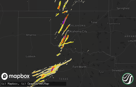 Hail map preview on 05-08-2016