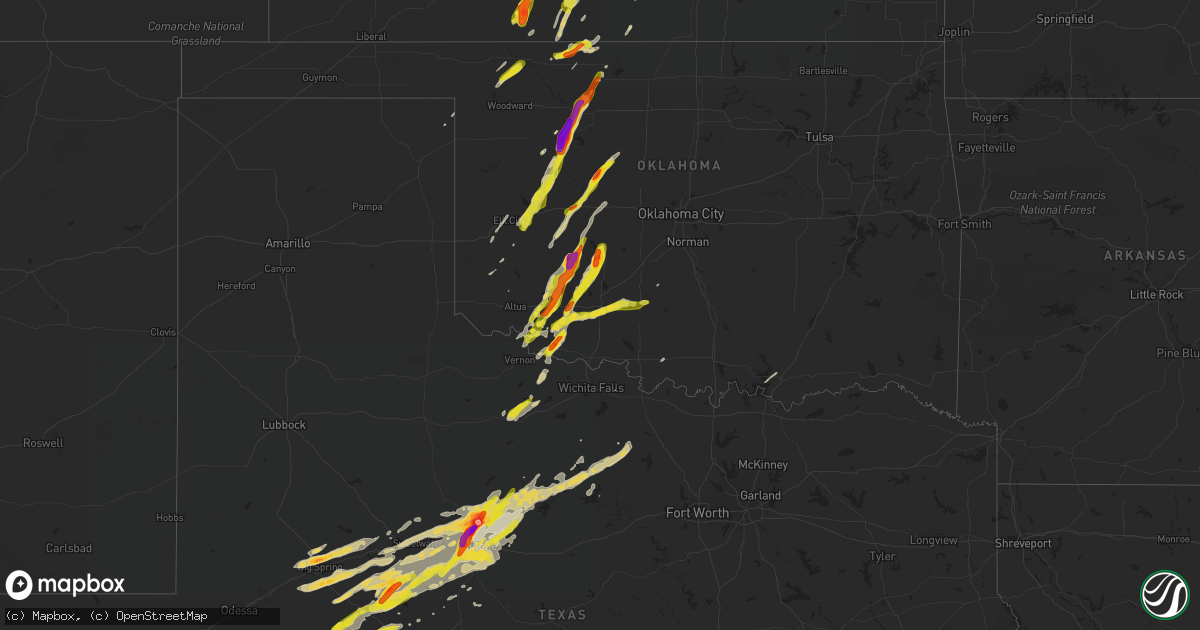 Hail map on May 8, 2016